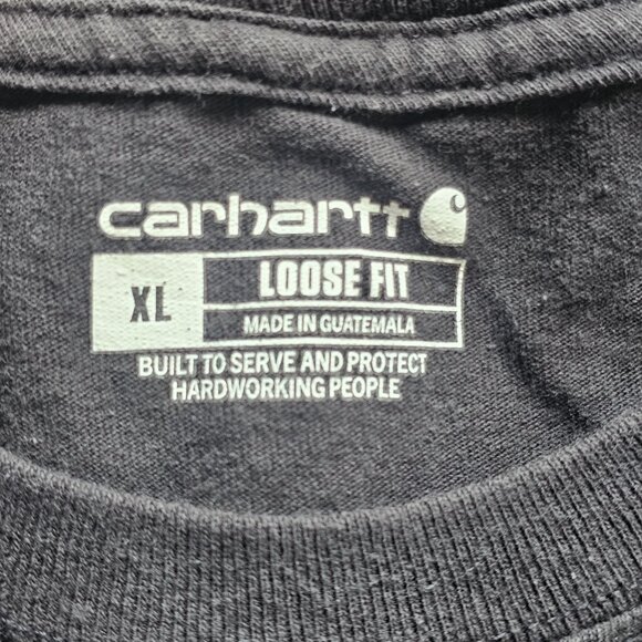 Carhartt Shirt Mens XL Black Pocket Relaxed Fit Loose Original Crewneck Read - Picture 3 of 12